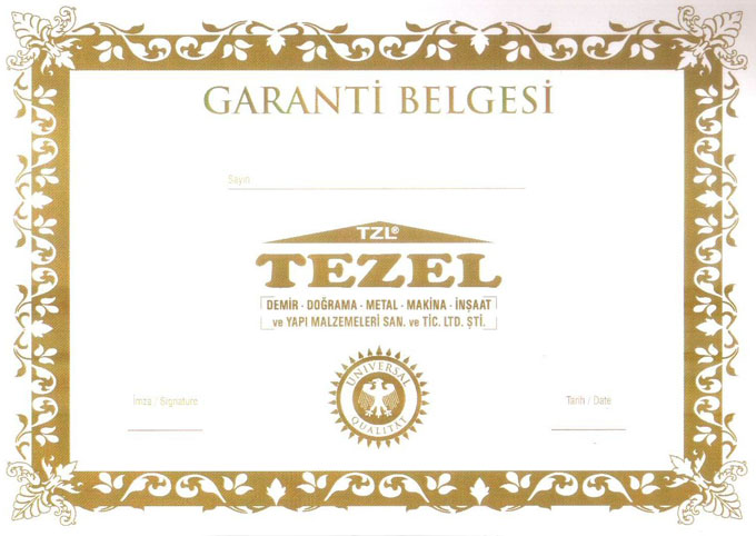 TEZEL GARANTİ BELGESİ